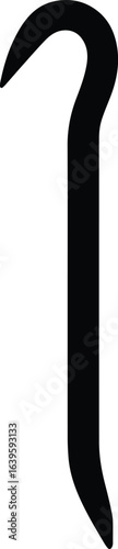 Silhouette of a crowbar tool for construction or burglary vector illustrator