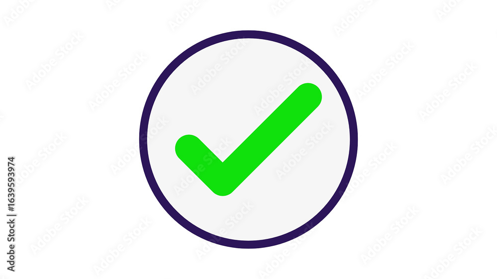 Green check mark inside oval border symbol Green check mark inside oval border symbol