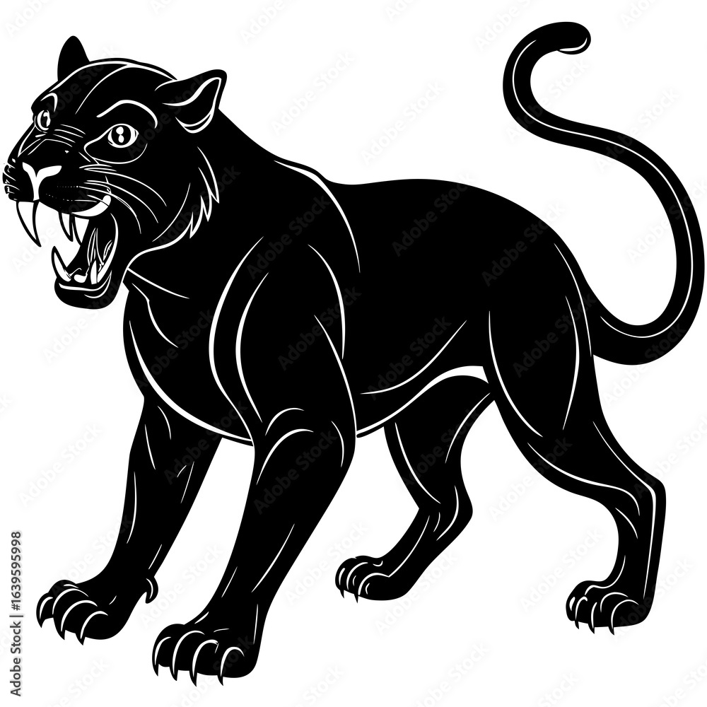 Obraz premium black and white tiger