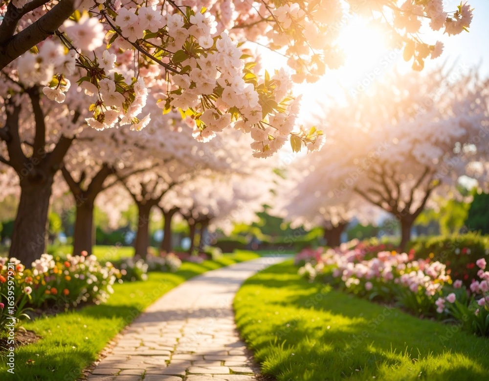 Naklejka premium spring in the park