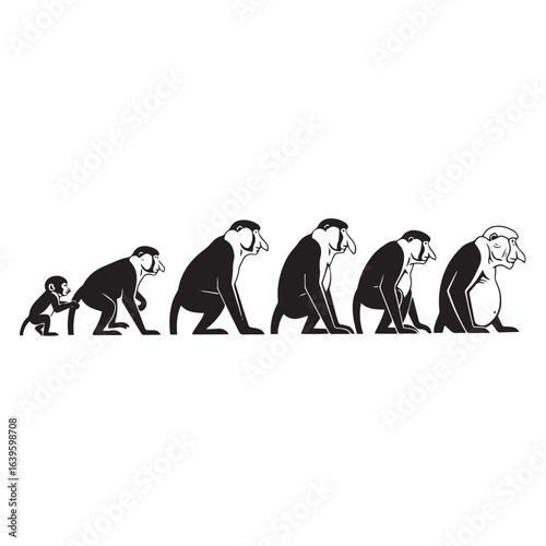 Proboscis monkey silhouette vector