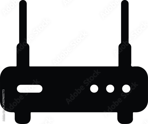 Silhouette wireless router vector icon for home internet vector illustrator