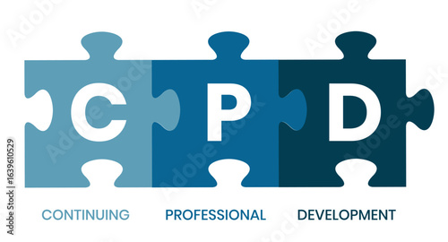 CPD - Continuing Professional Development acronym. business concept background. vector illustration concept with keywords and icons. lettering illustration with icons for web banner, flyer	