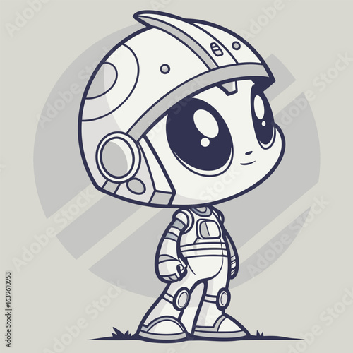 Cartoon character in a colorful robot suit
