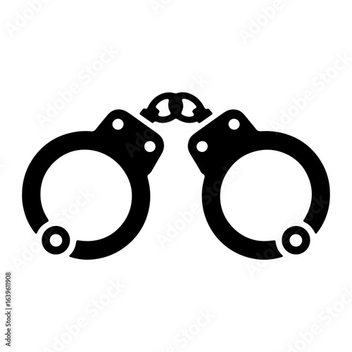 Black Handcuffs Icon metal restraint