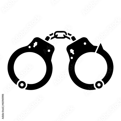 Black Handcuffs Chain Restraint metal security