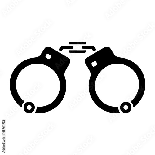 Black Handcuffs Icon restraint security