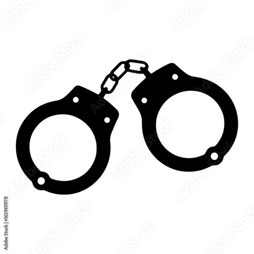 Black Handcuffs Linked Together metal chain