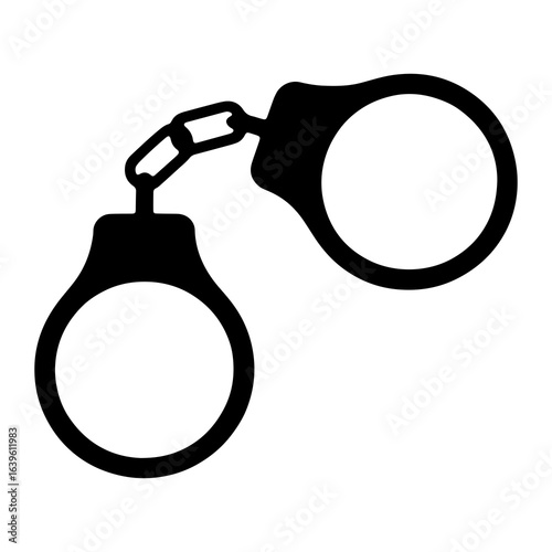 Black Handcuffs Linked Together metal chain