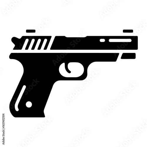 Black handgun pistol silhouette firearm weapon