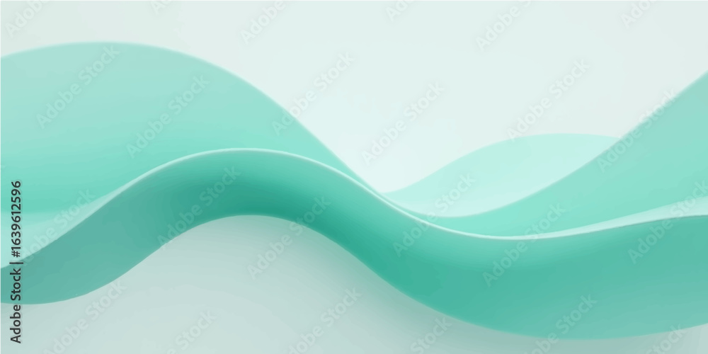 Fototapeta premium Abstract blue wave vector background with flowing lines and light curves