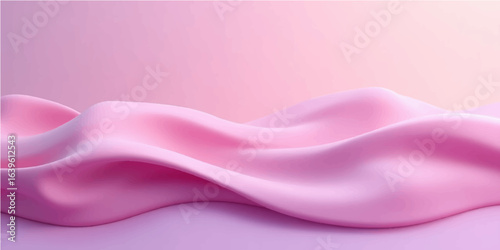 Silk fabric with smooth pink and purple waves, flowing texture, and luxurious satin backdrop