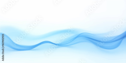 Abstract blue wave background with flowing water curves and smooth vector design artwork
