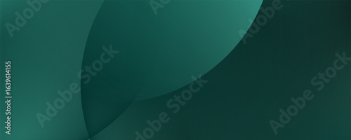 Dark green background with overlapping circular shapes. The background is smooth and gradient, featuring green and black tones. Minimal abstract circles vector gradient background