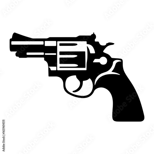 Black revolver handgun silhouette firearm weapon