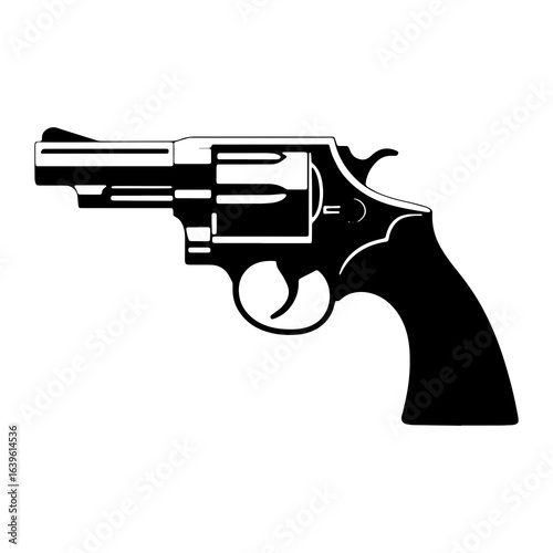 Black revolver handgun silhouette pistol firearm