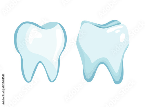 Tooth. Flat vector clipart, illustration with isolated background.