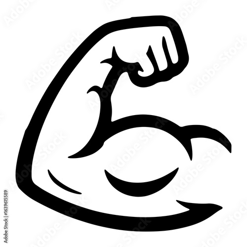 Flexed Bicep Arm Muscle flexing strength