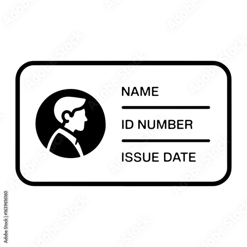 Identification card with profile icon and text fields
