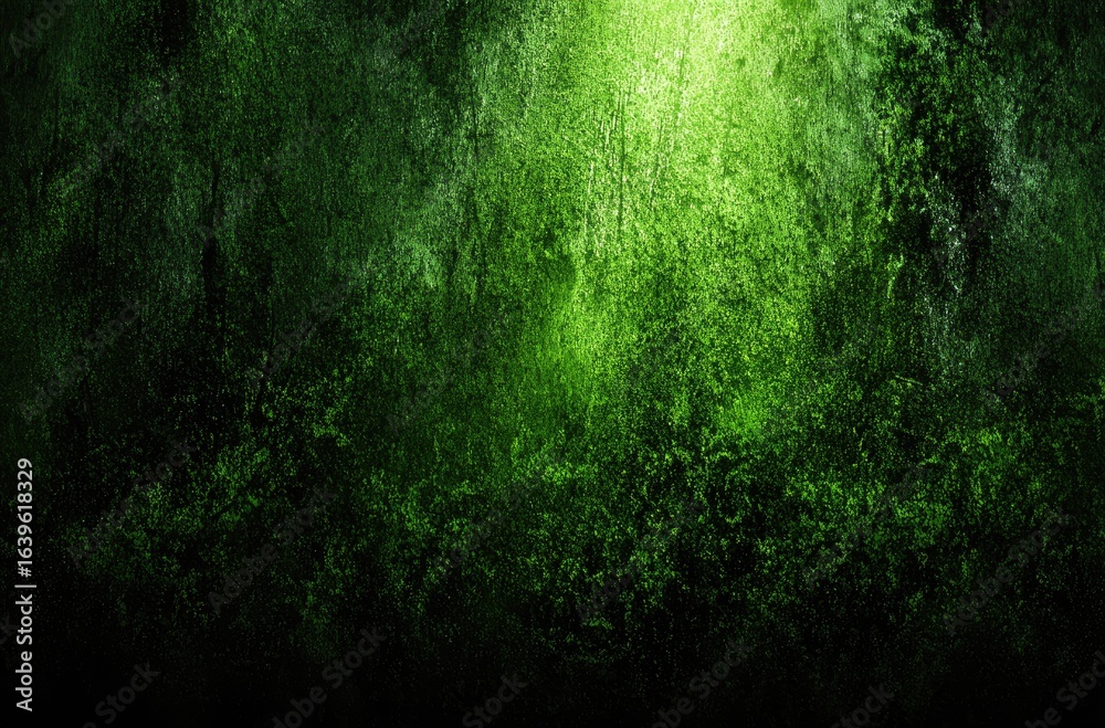Fototapeta premium Verdant, textured wall with light beam