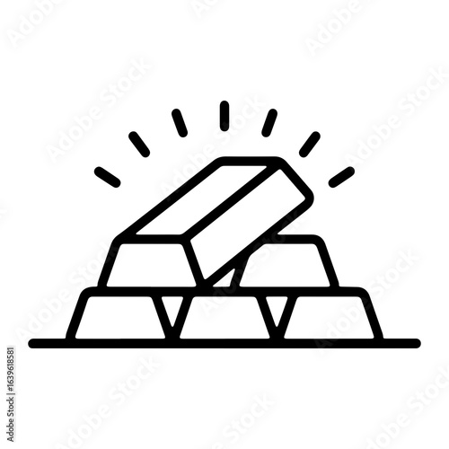 Stacked gold bars with radiating lines bullion wealth