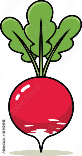 Fresh radish cartoon icon, vibrant and healthy