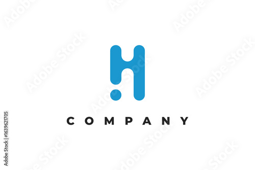 Canvastavla letter h water drop minimal logo design