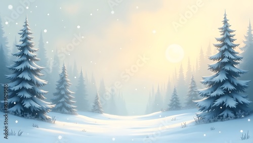 winter landscape with snow