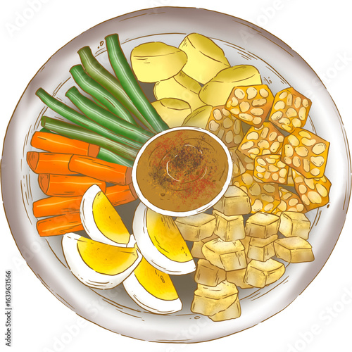 Simple graphic icon of a meal in a bowl with a fork, representing healthy eating, diet, and nutrition concepts. A minimalist illustration for food-related designs.
