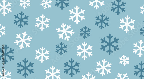 Winter wonderland snowflakes falling nature scene aesthetic background calm environment top-down view serenity concept. Vector illustration