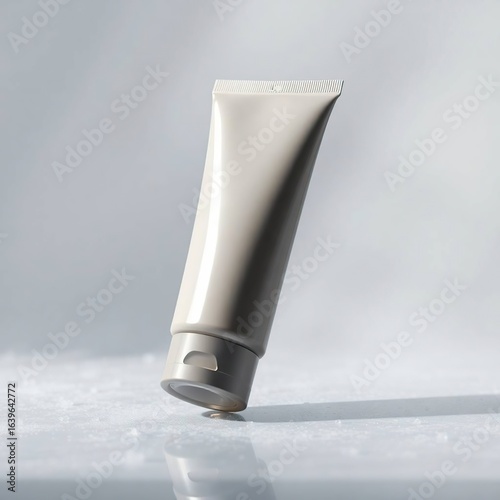 Beige tube mockup with clean background.
