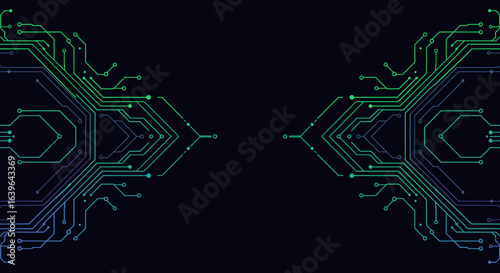 Innovative technology design digital space graphic representation futuristic environment aesthetic viewpoint. Vector illustration