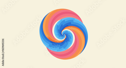 Colorful swirl design digital art creative graphics abstract environment artistic viewpoint vibrant concept for modern aesthetics. Vector illustration