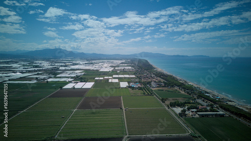 Battipaglia, a town adjacent to the capital city of Salerno, in southern Italy. Drone footage of the coast