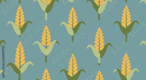 Harvesting corn patterns farm fields textile design rural landscape bird's eye view agricultural inspiration. Vector illustration