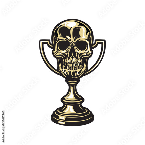 Golden Skull Trophy Illustration