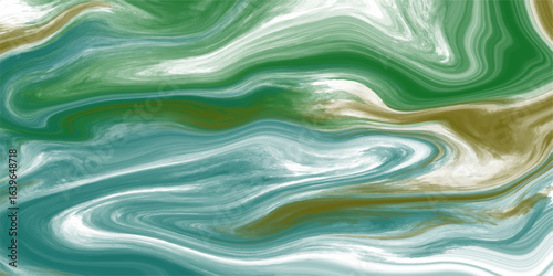Abstract background of colorful liquid liner. Abstract texture of liquid acrylic. Macro mineral stone malachite on a white background	