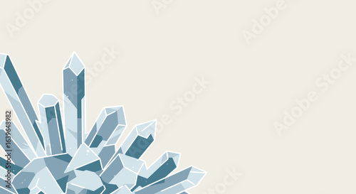 Crystalline structures emerge digital art abstract design minimalist environment close-up view artistic concept. Vector illustration