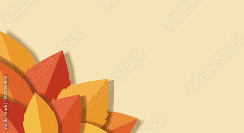 Vibrant autumn leaves falling nature digital artwork warm environment close-up seasonal beauty. Vector illustration