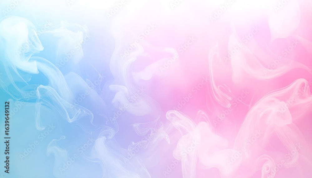 Obraz premium A mesmerizing abstract background featuring swirling smoke patterns in soft, pastel colors like pink, blue, and lavender, creating a dreamy atmosphere.