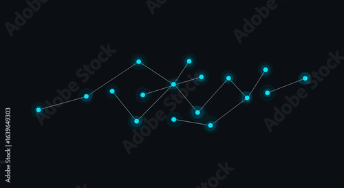 Exploring connections through digital networks abstract representation graphic design dark environment dynamic perspective. Vector illustration