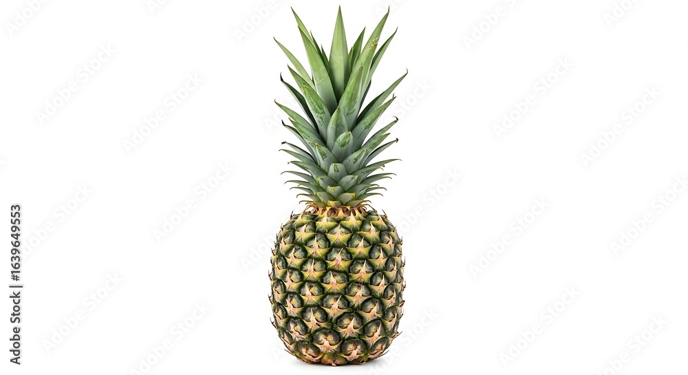 Fototapeta premium Fresh Pineapple Isolated on Pure White Background