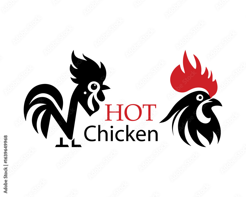 Obraz premium rooster chicken vector illustration ,