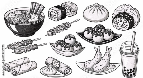 Asian Food Illustration Collection