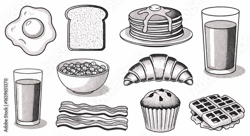 Delicious Breakfast Collection A Variety of Morning Foods