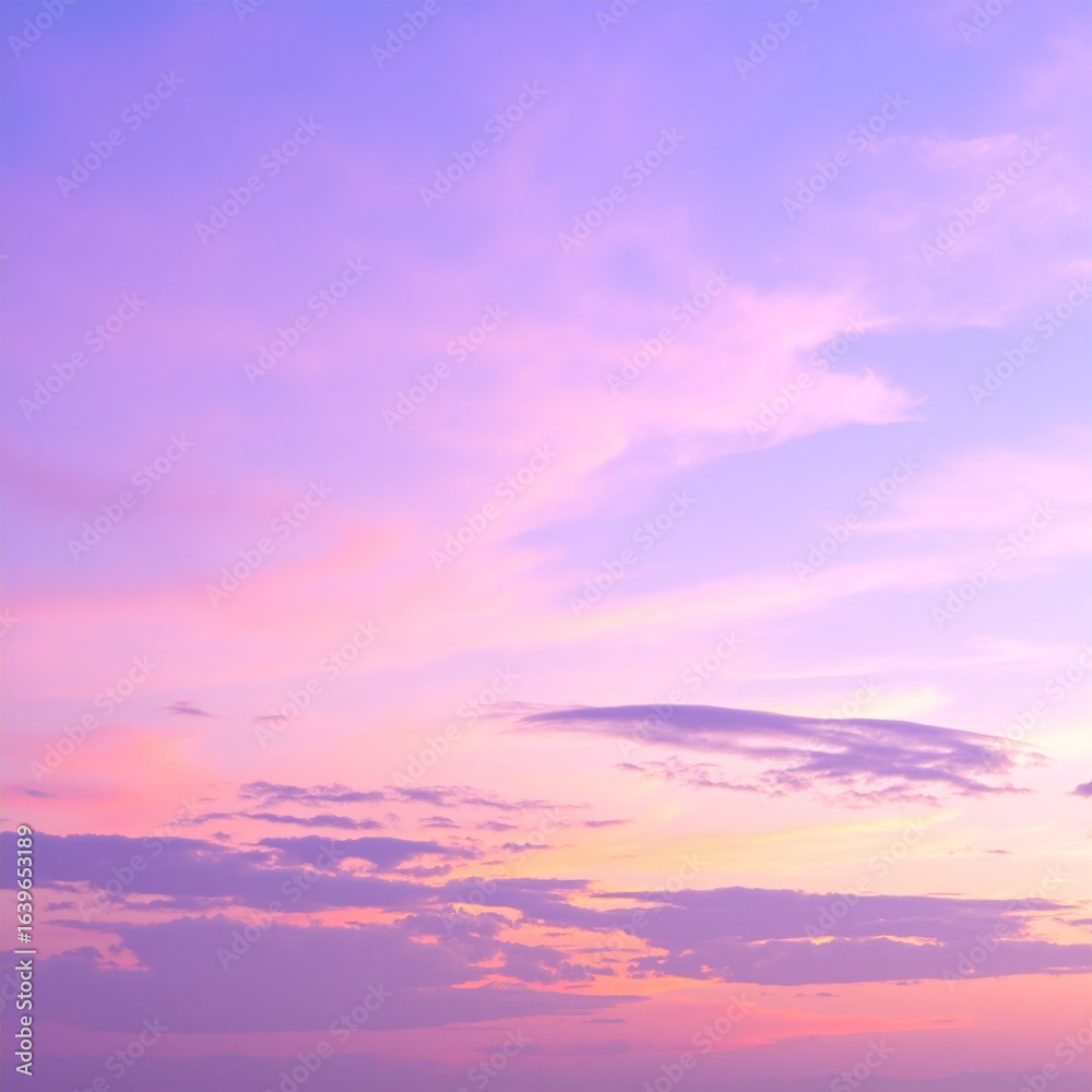 Fototapeta premium A vibrant blue sky stretches overhead, dotted with fluffy white clouds that drift lazily, creating a serene and peaceful atmosphere.