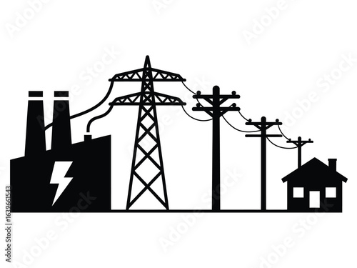 Electricity generation and distribution to a house