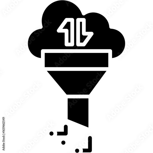 Solid Glyph Cloud Data Icon