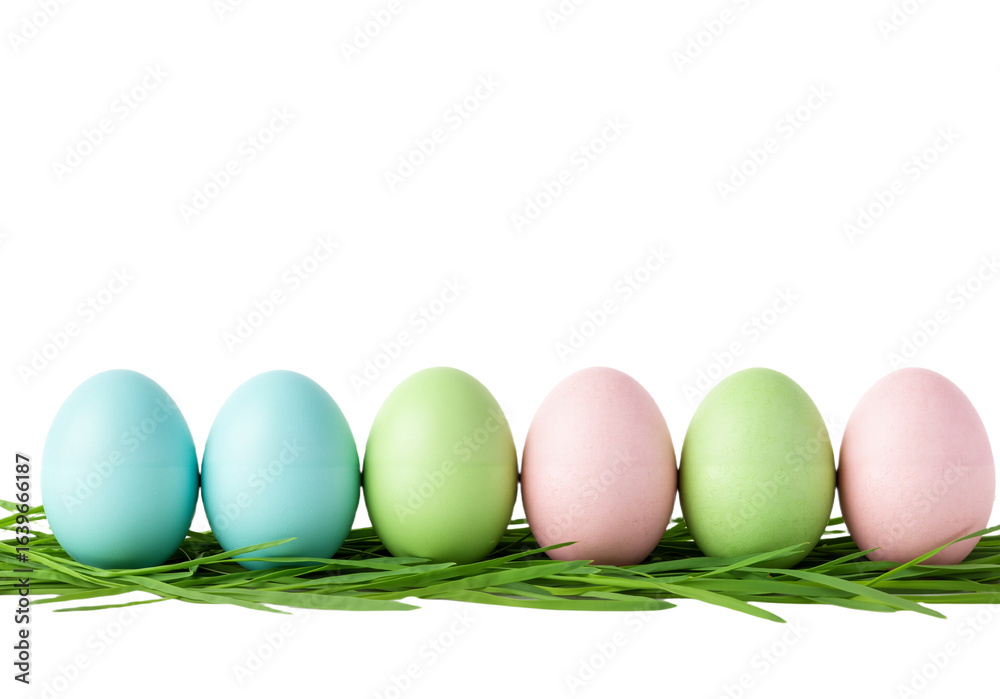 Pastel Easter Eggs on Grass – Springtime Charm and Festive Simplicity Pastel Easter Eggs on Grass – Springtime Charm and Festive Simplicity