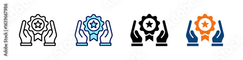 Service Excellence All In One Icon Multi Styles Vector Set